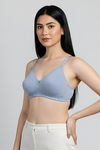 Zivame Beautiful Basics Double Layered Non Wired 3/4th Coverage T-Shirt Bra - Blue Blizzard — thumbnail 2
